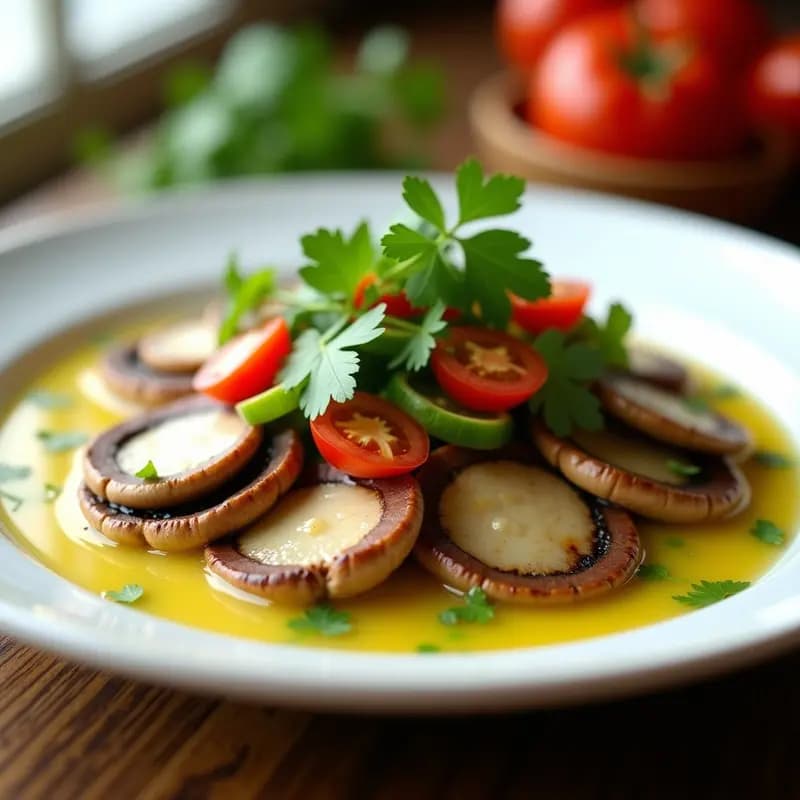 Ceiche de Hongos Portobello con Leche de Tigre de Limón y Jengibre: Entrante Vegano y Sin Gluten