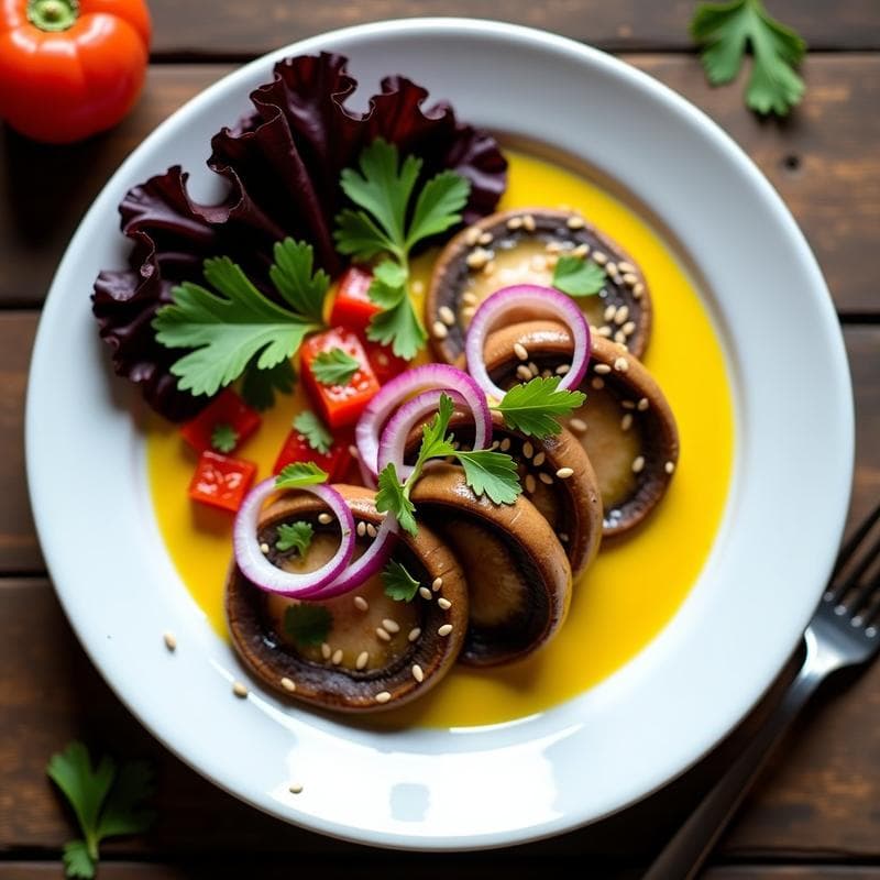 Ceviche de Hongos Portobello con Leche de Tigre de Maracuyá: Receta Vegana y Sin Cocción