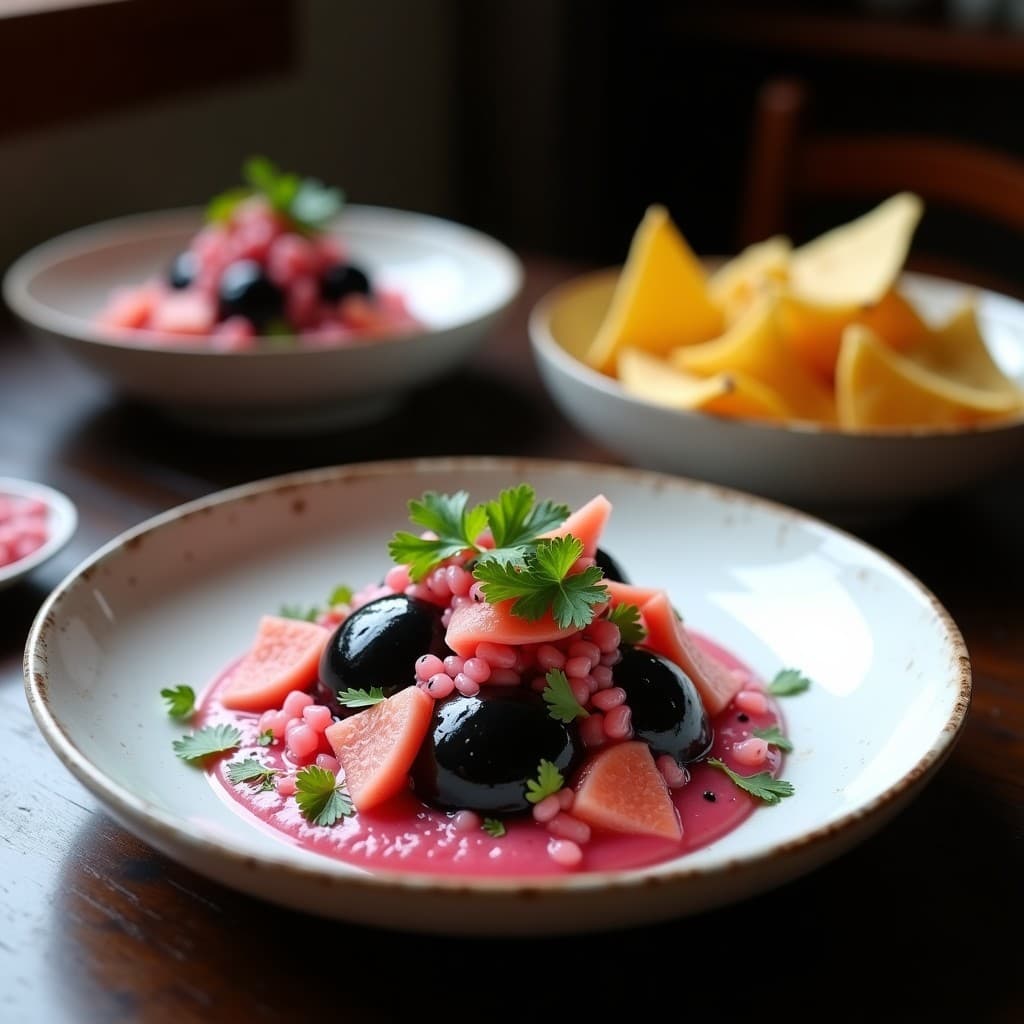 Ceviche de Coral de Huitlacoche con Leche de Tigre de Guayaba: Receta Mexicana Gourmet y Vegana
