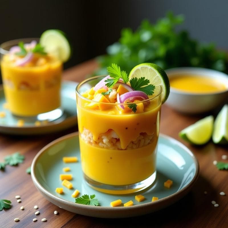 Ceviche de Jackfruit y Mango con Leche de Tigre de Maracuyá: Receta Vegana Fusion Peruano-Tailandesa