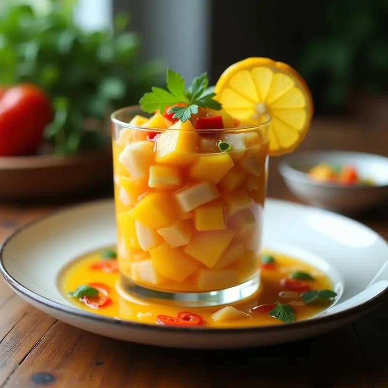Ceviche de Lane Snapper con Mango y Ají Amarillo: Receta Ecuatoriana en 15 Minutos