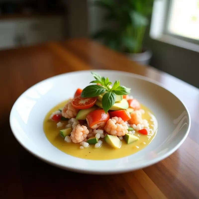 Ceviche de Langosta con Aguacate y Leche de Coco: Receta Fusion Peruana-Caribeña