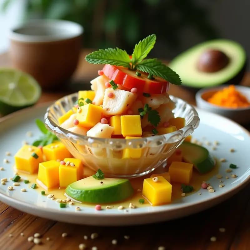 Ceviche de Langosta con Mango y Aguacate: Receta Caribeña de Lujo en 15 Minutos