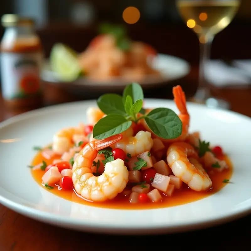 Ceviche de Langostinos con Coco y Chile de Árbol: Receta Ecuatoriana Picante y Fresca
