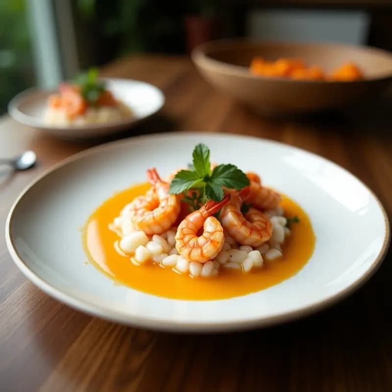 Ceviche de Langostinos y coco: Receta Ecuatoriana con Leche de Tigre de Naranja y Jengibre