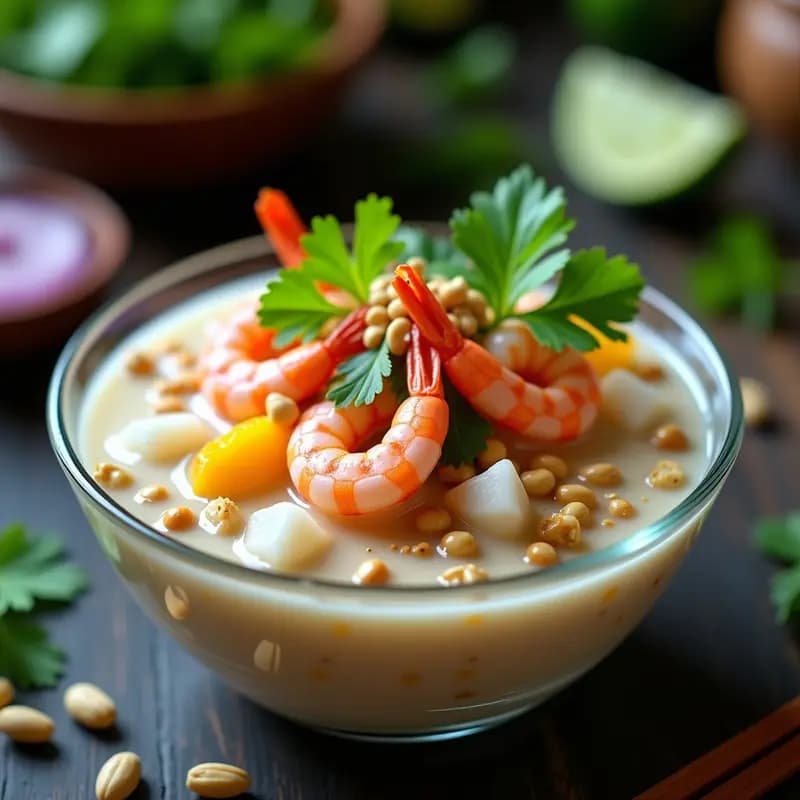 Ceviche de Langostinos y Coconut Milk: Receta Peruana-Tailandesa con Toque Cremoso