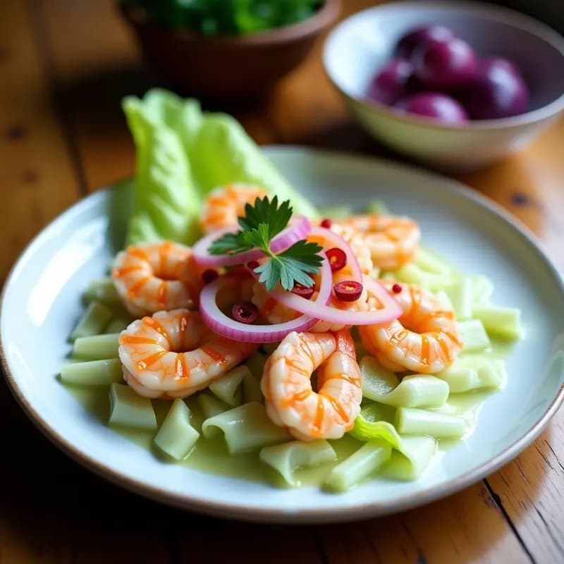 Ceviche de Langostinos y Cocotero: Receta Peruana con Leche de Tigre Ciudad de Lima