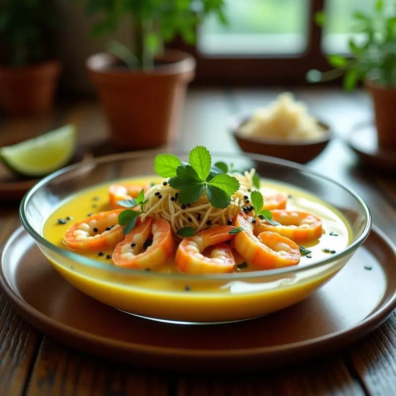 Ceviche de Langostinos con Leche de Coconut y Cúrcuma: Receta Peruana Vegana Fusion