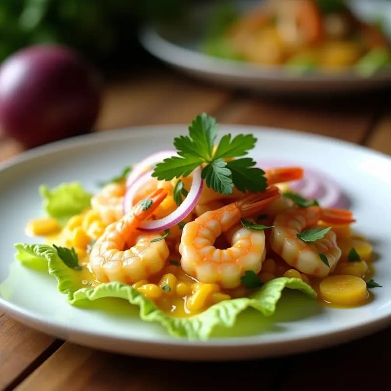Ceiche Peruano de Langostinos y Maracuyá: Receta Fresca y Alta en Proteína en 10 Minutos