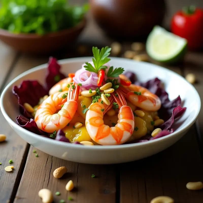 Ceiche de langostinos con maracuyá y cacahuete: Receta Ecuatoriana Fresca y Exótica