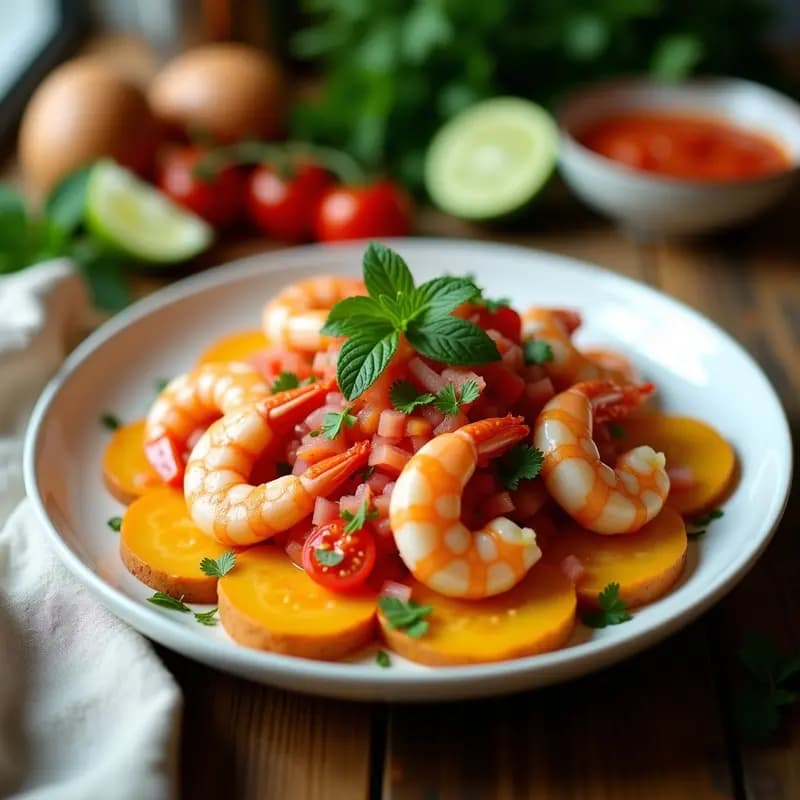 Ceviche de Langostinos con Maracuyá y Cilantro: Receta Ecuatoriana con Toque Tropical