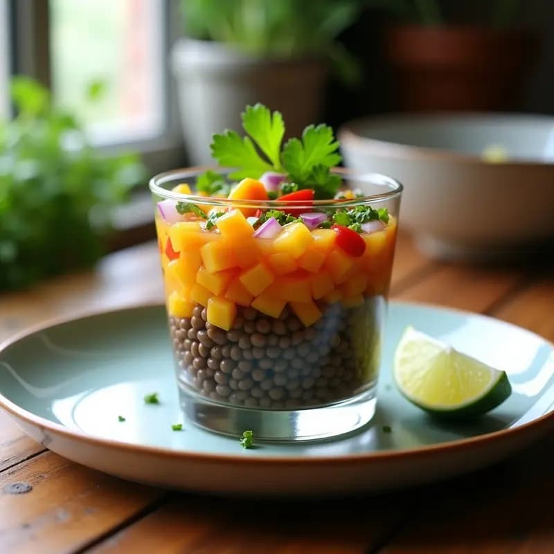 Ceviche de Lentiillas Beluga y Pimiento Amarillo: Receta Peruana Vegana y Alta en Hierro