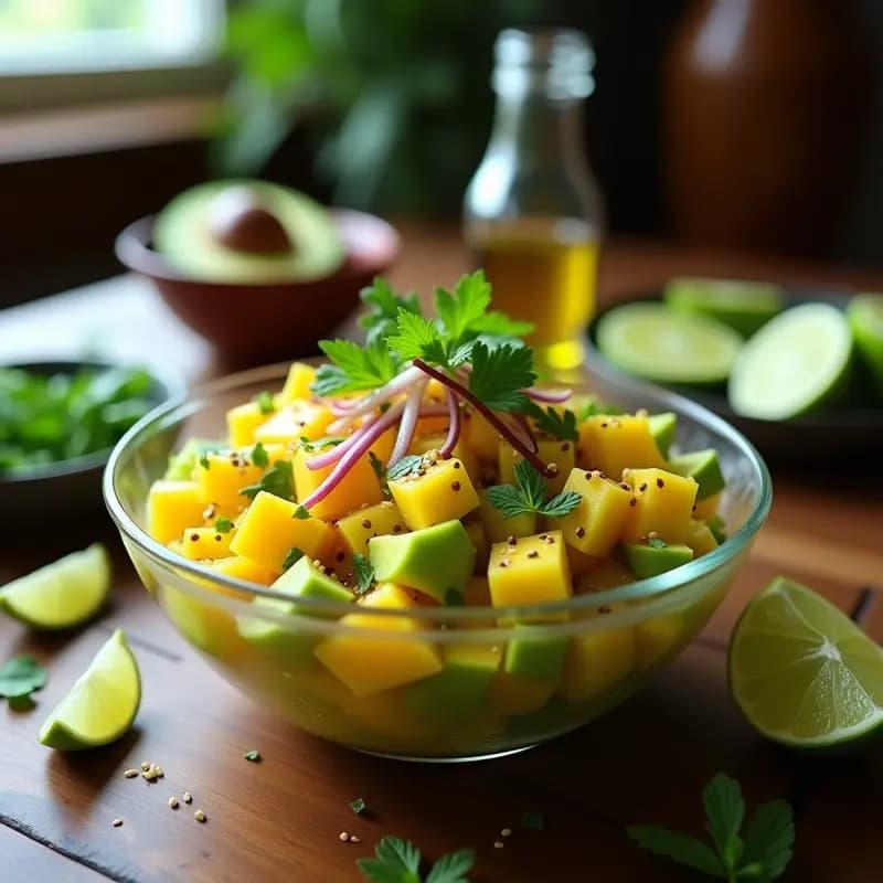 Ceviche de Mango y Aguacate con Cruzado de Lima: Receta Perú-Ecuatoriana Fresca