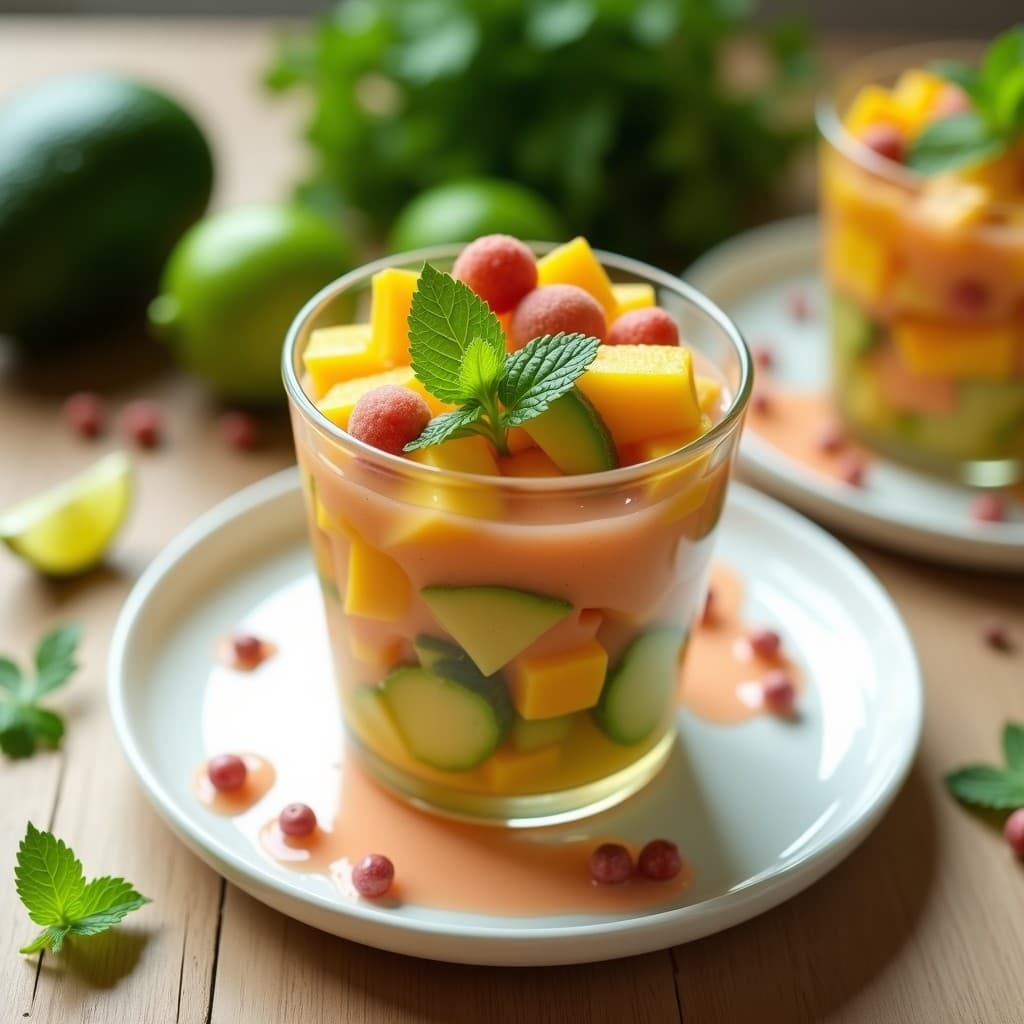 Ceviche de Mango y Aguacate con Vinagreta de Lichi: Receta Vegana y Fresca en 15 Minutos