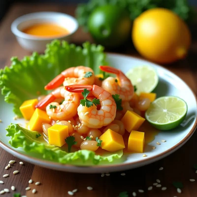 Ceviche de Mango y Camarón con Tigre de Lima y Naranja: Receta Peruana sin Gluten
