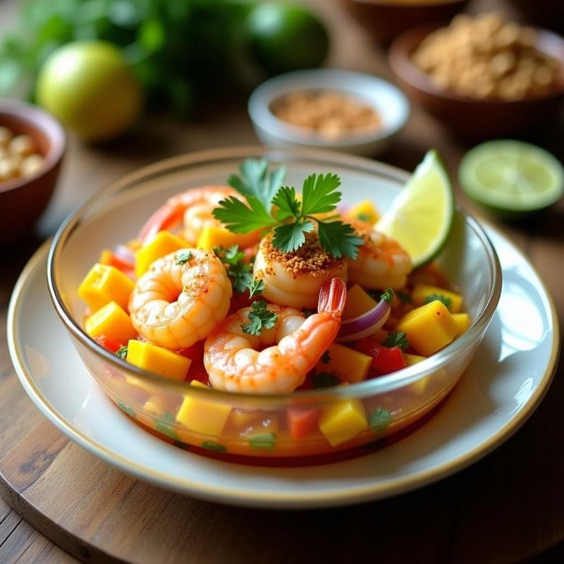 Ceviche de Mango y Camarones en Airfryer: Receta Rápida con Toque Tropical