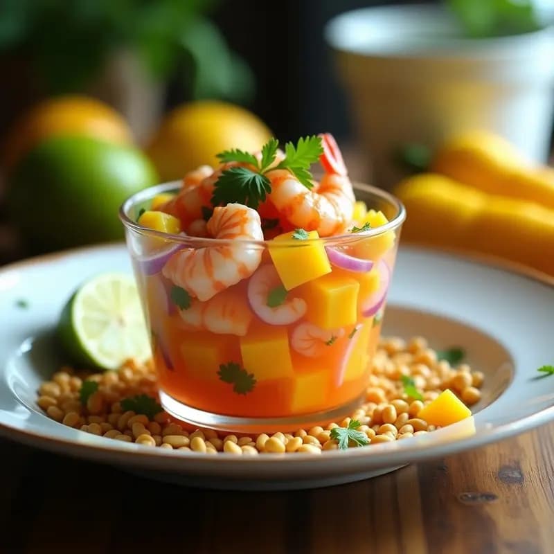 Ceiche de Mango y Langostinos: Receta Peruana Dulce-Salada con Toque Exótico