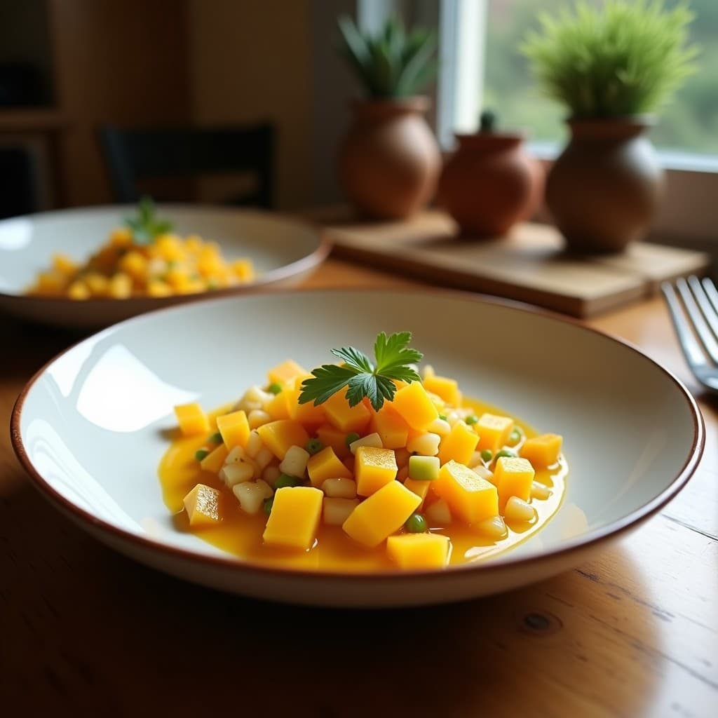 Ceviche de Mango y Pepino con Jugo de Naranja Sanguina: Receta Fresca y Sin Pescado