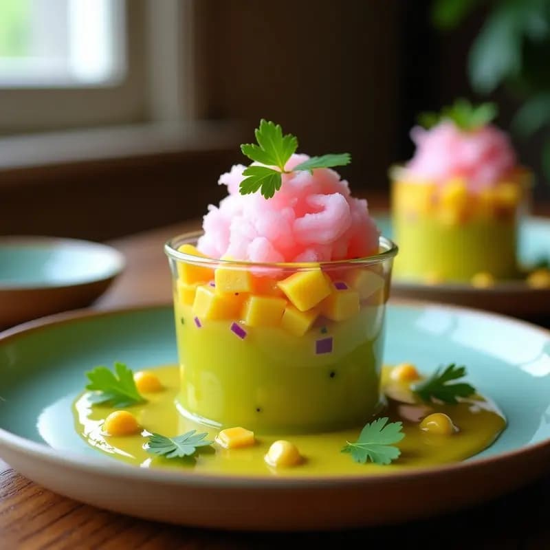 Ceviche de Mango Verde y Algodón de Azúcar: Entrante Peruano Dulce-Ácido y Sorprendente