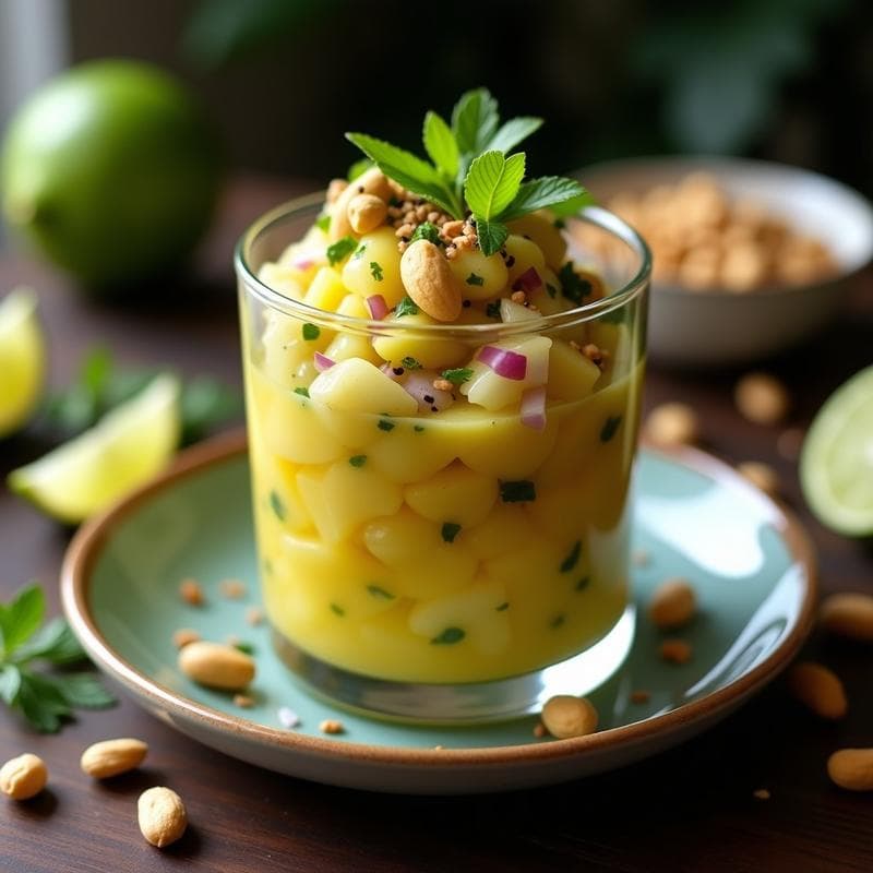 Ceviche de Mango Verde y Cacahuate: Receta Vegana con Toque Peruano