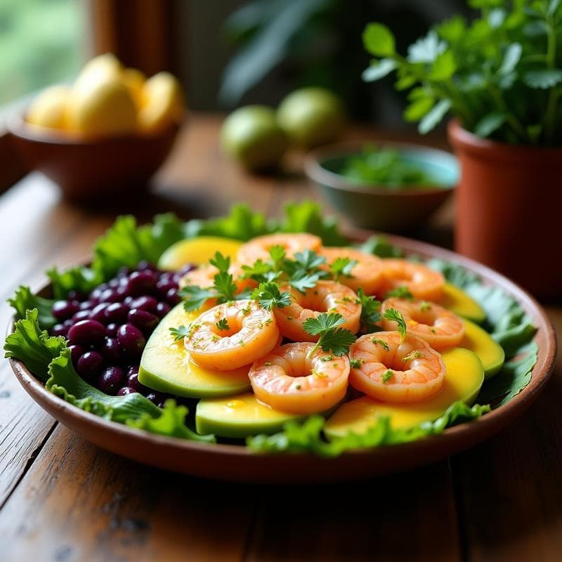 Ceviche de Mango Verde y Camarones con Leche de Cardo: Receta Peruanera Sin Lactosa