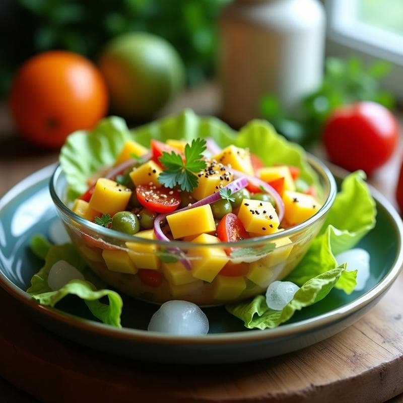 Ceviche de Mango Verde y Jicama: Receta Fresca Peruana Sin Pescado en 15 Minutos