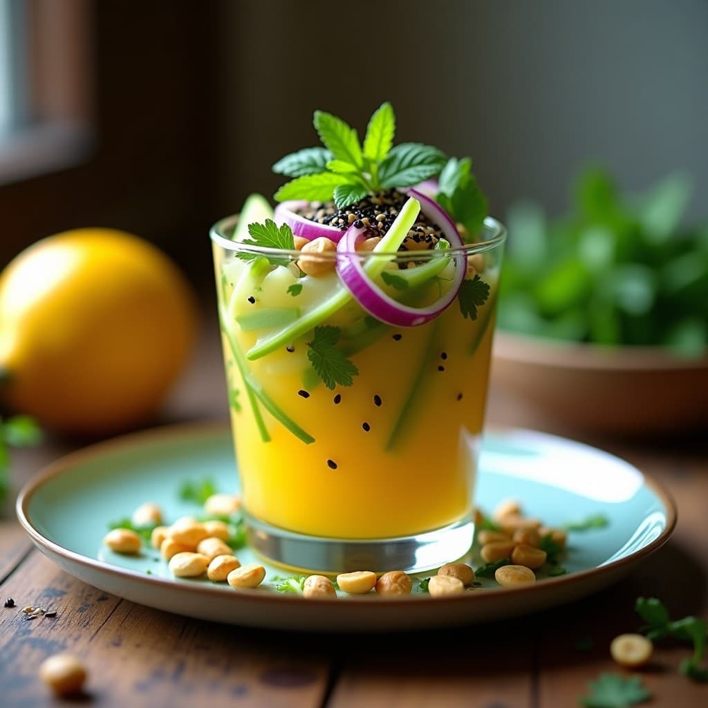 Ceviche de Mango Verde y Pepino con Vinagreta de Tamarindo: Receta Vegana y Crudivegana