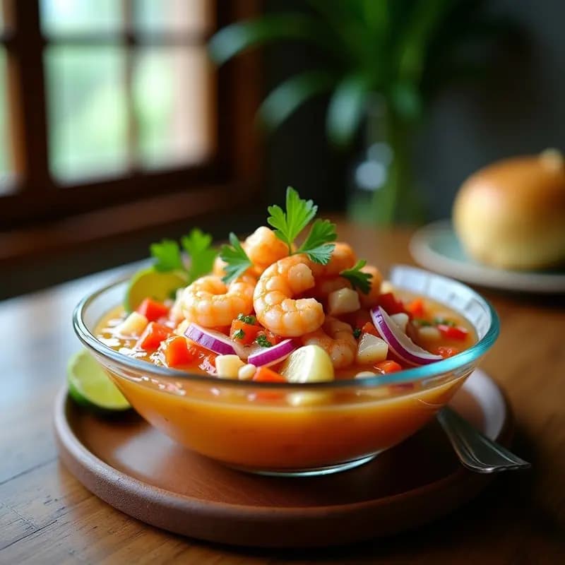 Ceviche de Mangostán y Langostinos: Receta Peruana-Tailandesa con Leche de Tigre Citrus en 15 Minutos