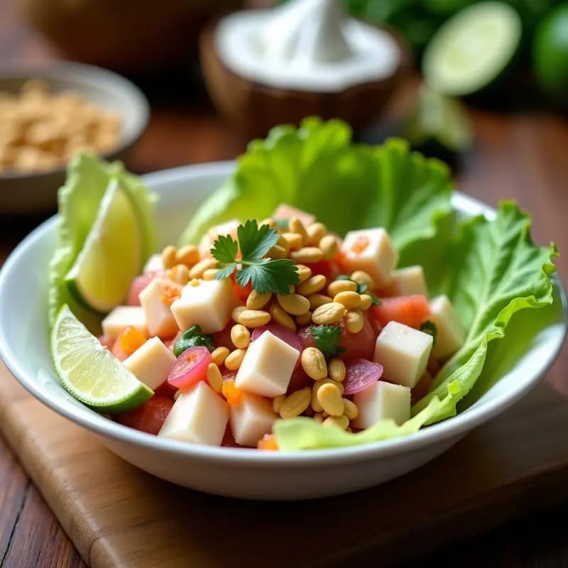Ceviche de Mangostino y Pez León: Receta Filipina Tropical y Sin Lácteos