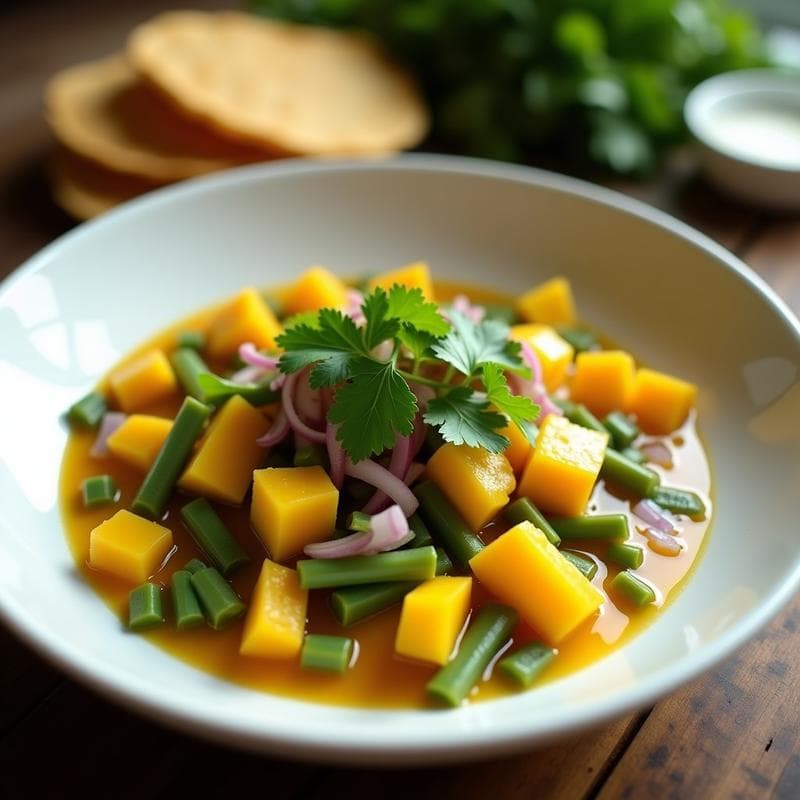 Ceviche de Nopales y Mango con Leche de Tigre de Tamarindo: Receta Vegana Mexicana