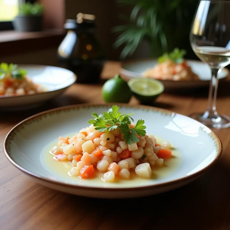 Ceviche de Ostras con Leche de Coco y Lima Kaffir: Receta Tailandesa-Peruana Ultra Fresca
