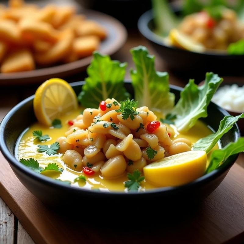 Ceviche de Palmito y Corazón de Alcachofa con Lechuga Frito: Receta Peruana Vegana