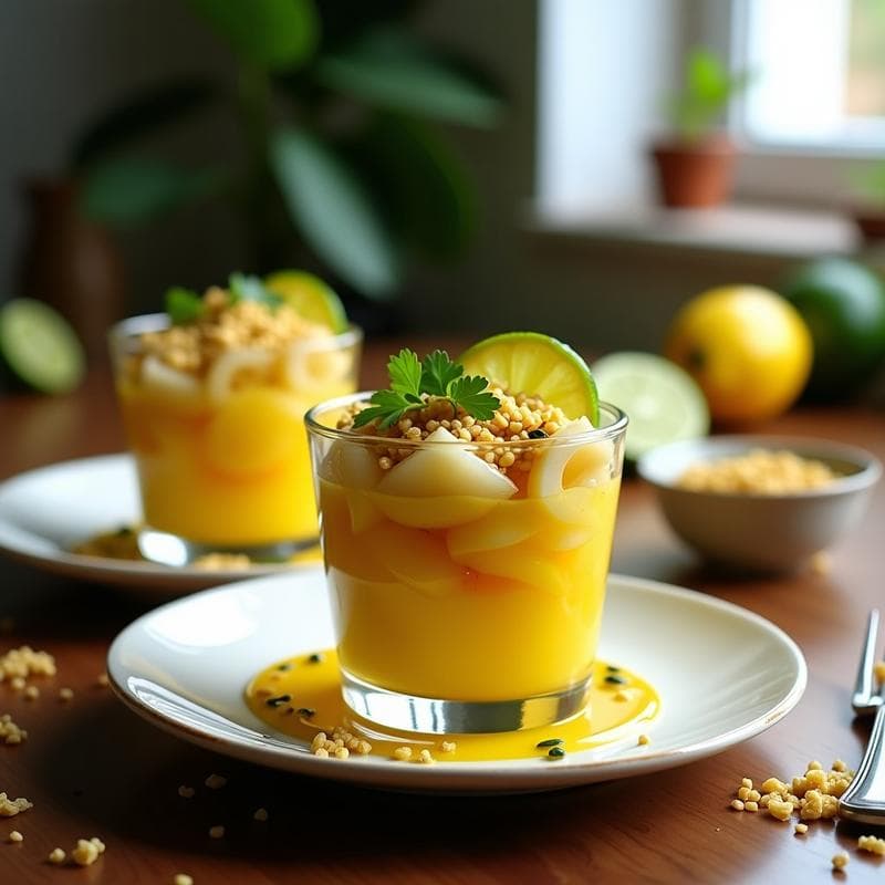 Ceviche de Palmito y Maracuyá con Crujiente de Quinoa: Receta Vegana Brasileña Sin Cocción