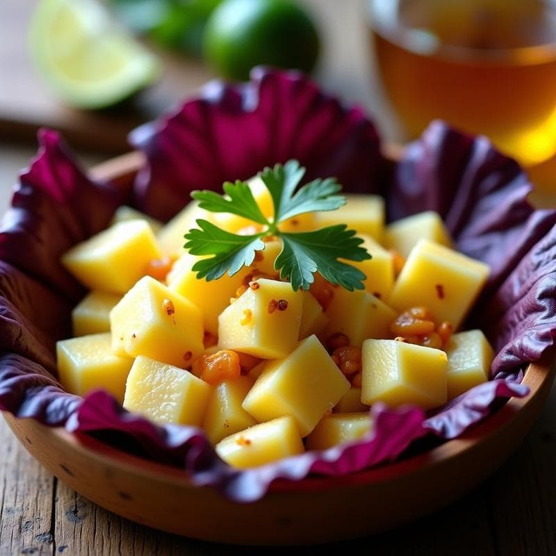 Ceviche de Palmito y Piña con Leche de Tigre de Aji Amarillo: Receta Peruana en Airfryer