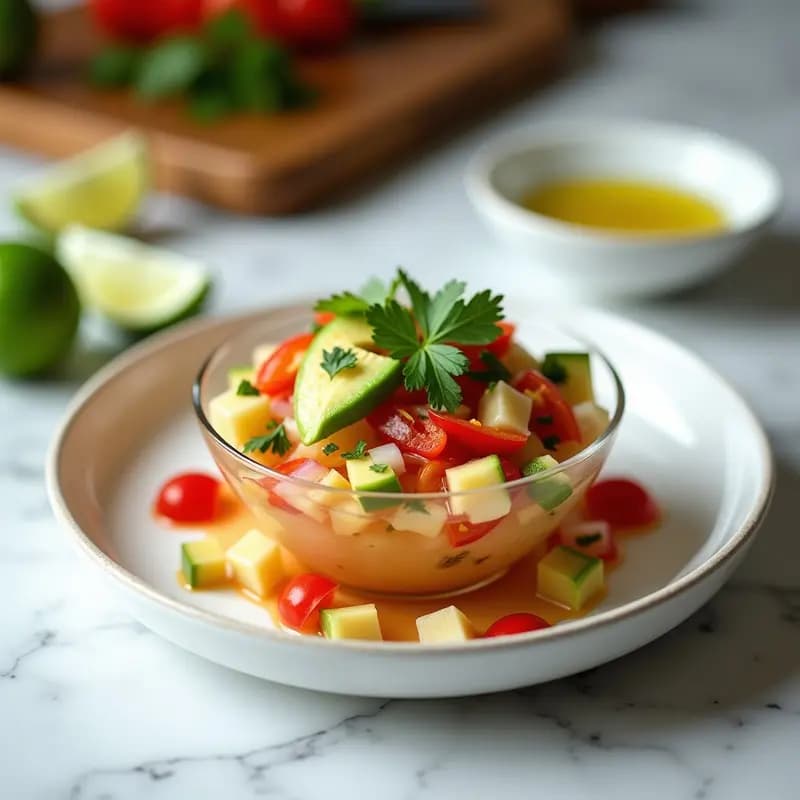 Ceviche de Palmito y Pimiento de Piquillo: Entrante Vegano y Sin Cocción con Toque Español
