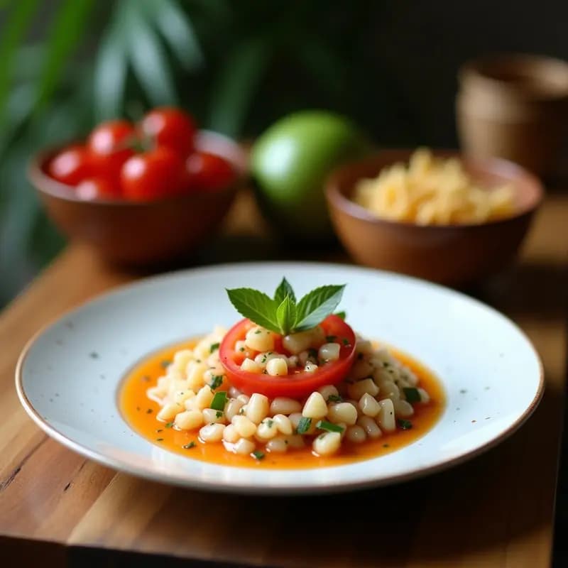 Ceviche de Palmito y Tomate de Árbol con Leche de Coco: Receta Vegana de la Amazonía