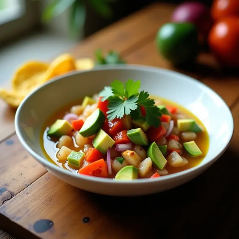 Ceiche de Palmito con Vinagreta de Tamarillo y Cilantro: Entrante Vegano con Toque Andino en 20 Minutos