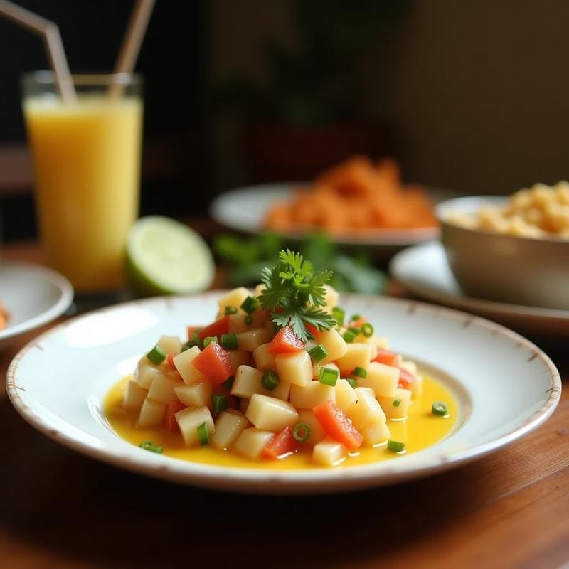 Ceviche de Palmitos y Leche de Coco: Receta Vegana y Sin Cocción con Toque Brasileño