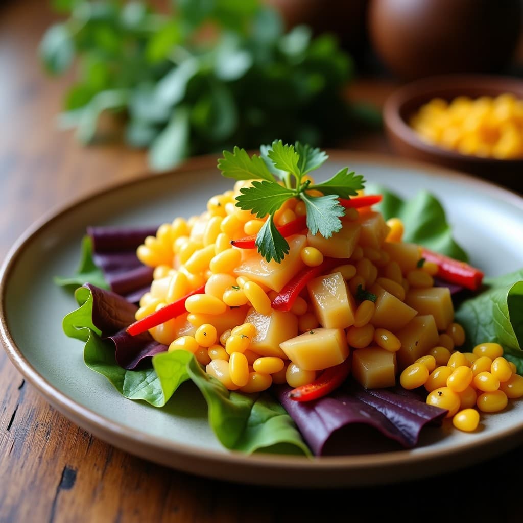 Ceviche de Corazón de Palmitos y Popa de Mar con Leche de Tigre de Lulo: Receta Vegana Peruano-Colombiana