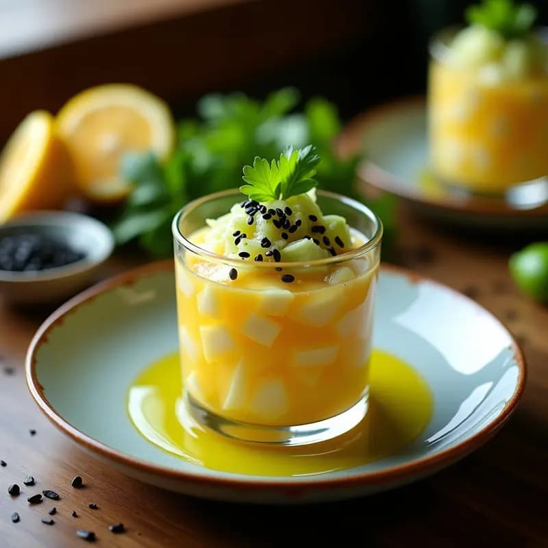Ceviche de Palmitos con Lechuga de Mar y Limón Yuzu: Receta Peruana Sin Pescado y Alta en Yodo