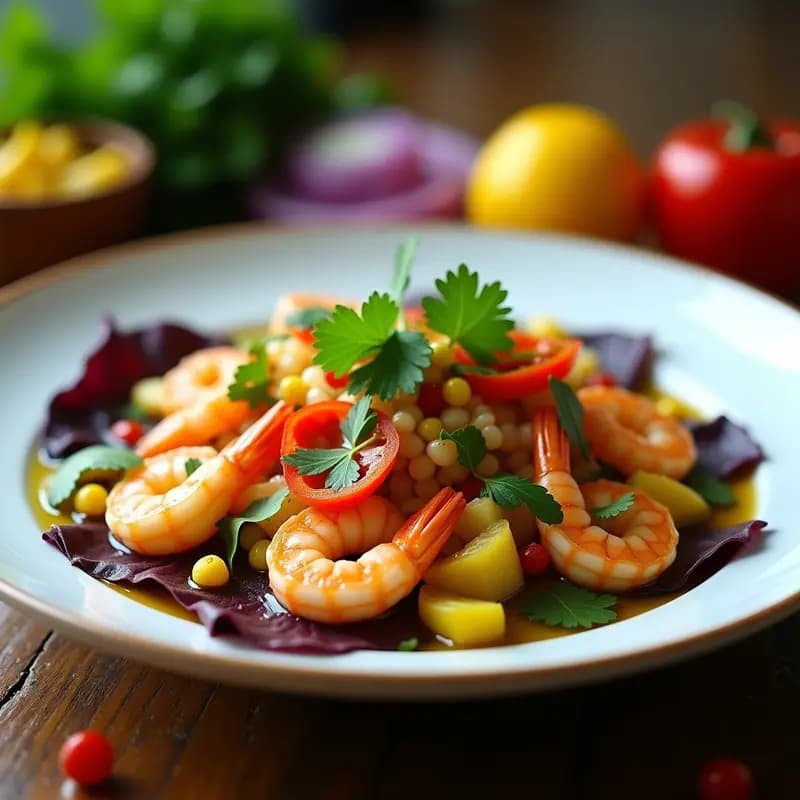 Ceviche de Palmitos y Mariscos con Leche de Tigre de Cúrcuma: Receta Peruana Innovadora