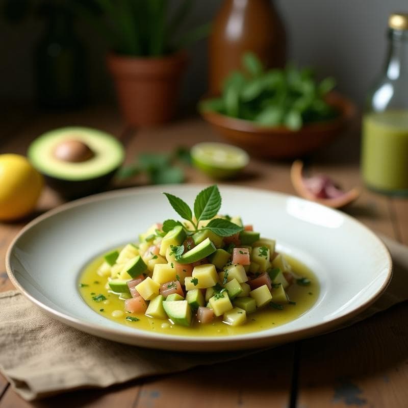 Ceviche de Papaya Verde y Aguacate: Receta Vegana con Toque Cítrico de Lima