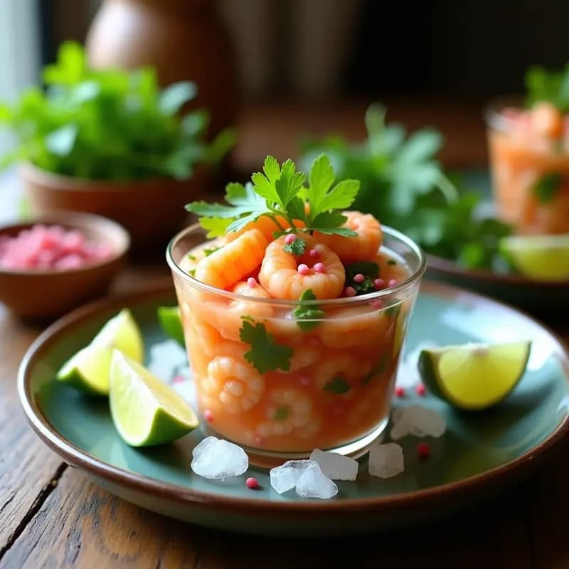 Ceviche Peruano de Langostinos y Lechuga de Mar: Receta Fresca y Sin Gluten