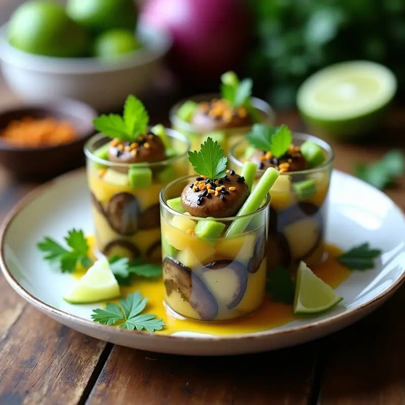Ceiche Peruano de Mushrooms y Limón: Receta Vegana y Sin Cocción con Toque Ácido