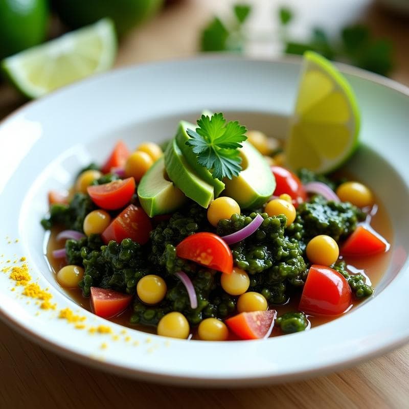 Ceviche Vegano con Algas Wakame: Receta Peruana en 15 Minutos Sin Cocinar