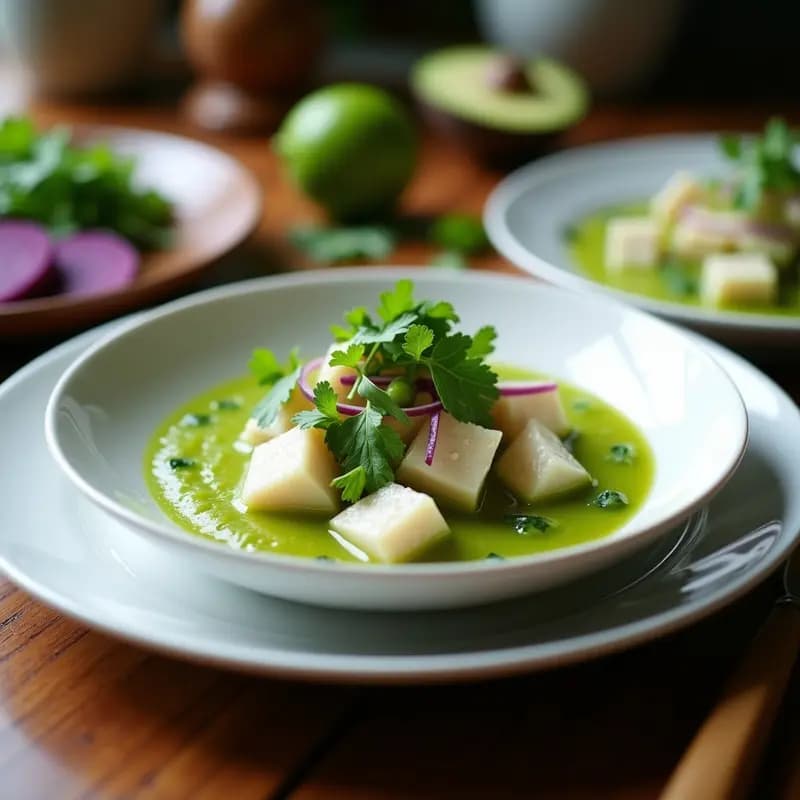 Ceiche de Pescado Blanco con Leche de Tigre Verde: Receta Peruana Auténtica y Detox