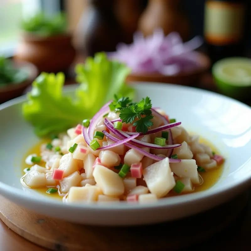 Ceviche de Pescado Blanco con Limón y Cebolla Morada: Receta Peruana Fresca y Ligera