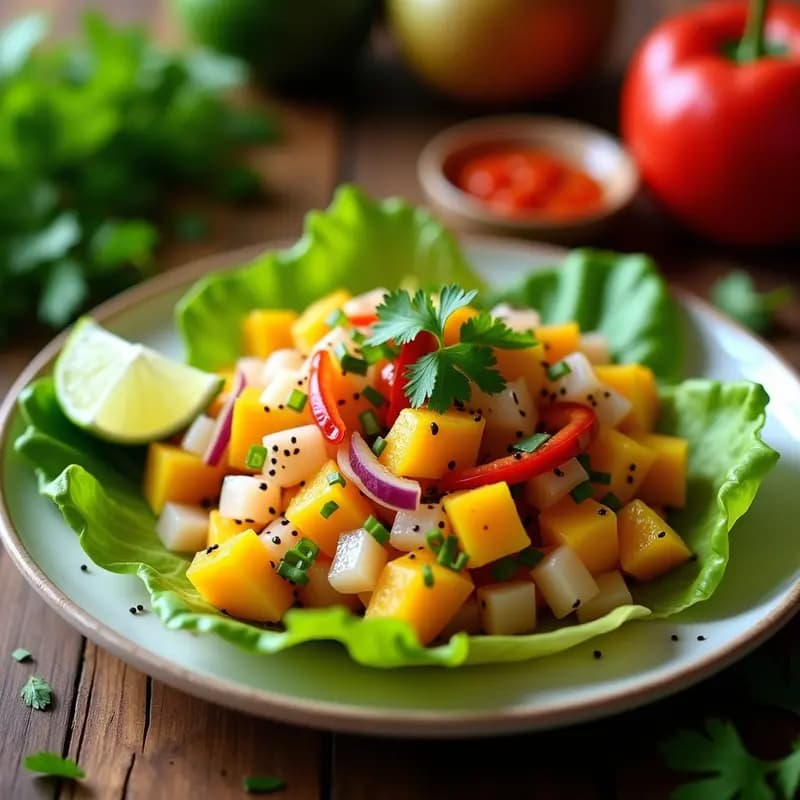 Ceviche de Pez Sierra con Mango y Chile Habanero: Receta Colombiana Picante y Refrescante