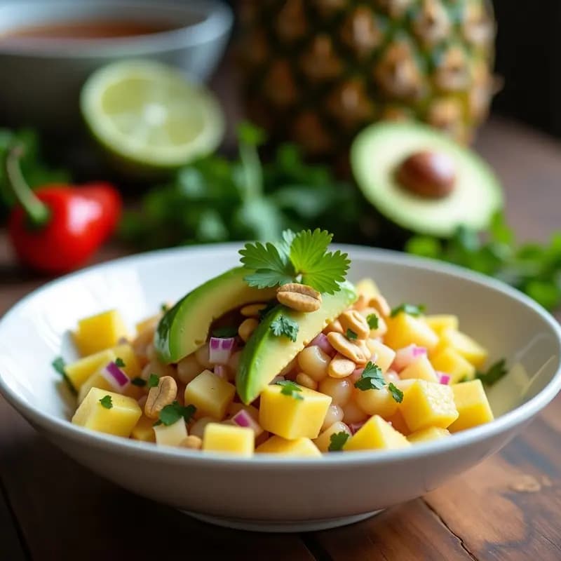 Ceviche de Piña y Jicama con Chili de Habanero: Receta Vegana y Sin Cocción
