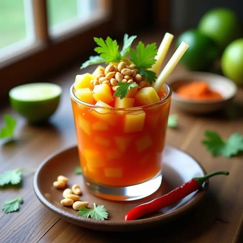 Ceviche de Piña y Jicama con Marinada de Tamarindo: Receta Tailandesa Vegana y Picante